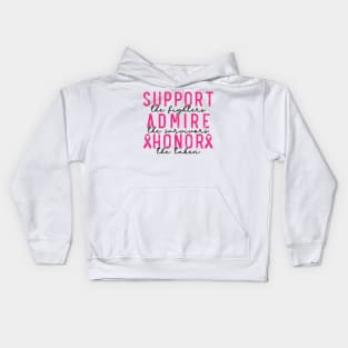 Breast Cancer Support - Honor - Survivor - Awareness Pink Ribbon Black & Pink Font Kids Hoodie